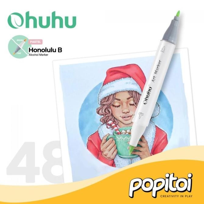 

Sale Ohuhu Honolulu 48 Pastel Colors Dual Tip Brush Fine Chisel Art Marker