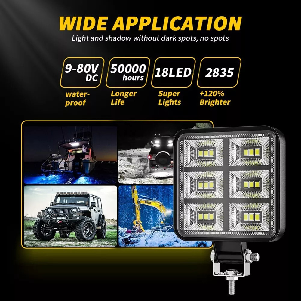 

- DXZ Lampu Sorot Tembak Mobil LED Floodlight IP65 Cool White 12W - D98 -