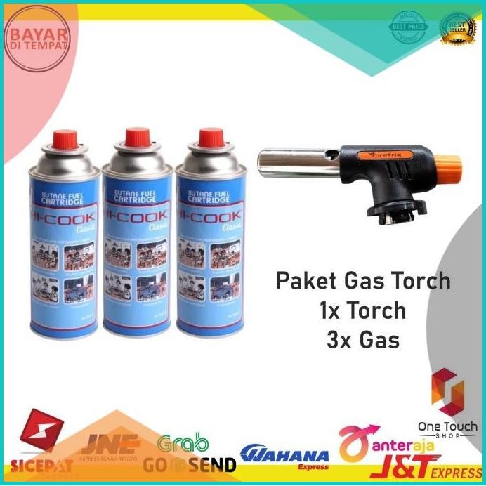 Paket 3 Gas Torch Las Api BBQ Blow Torch Firetric Portable Gun Tembak