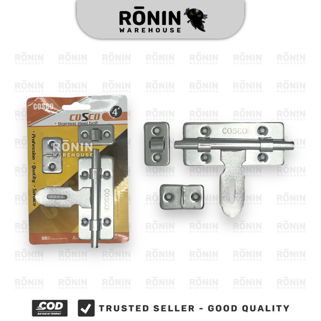 COSCO Grendel Overval Stainless 4 " inch Gembok Pintu Grendel Selot Cantolan Kunci  ron