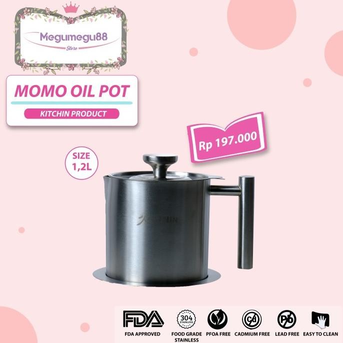 KITCHIN MOMO OIL POT 1,2L/OIL POT STAINLESS/304 FOOD GRADE/OIL FILTER HFS