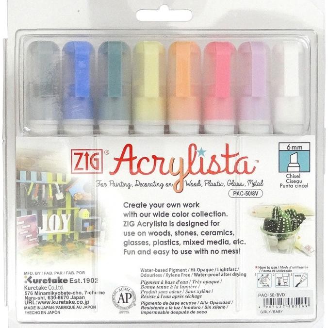 

Sale Zig Kuretake Acrylista Chisel 8 Color Set Pac-50/8