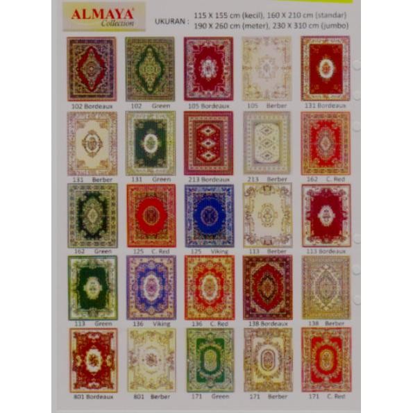 KARPET/PERMADANI merk SAMIRA-MODERNO-ALMAYA size JUMBO Gosend Bisa