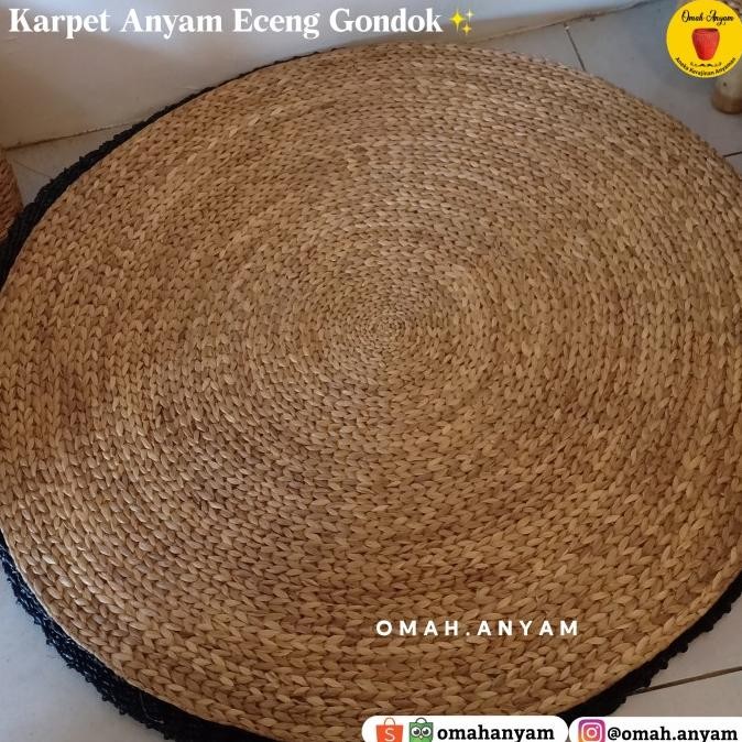 karpet bulat besar/karpet eceng gondok/karpet dekorasi/karpet cantik #Gosend#**