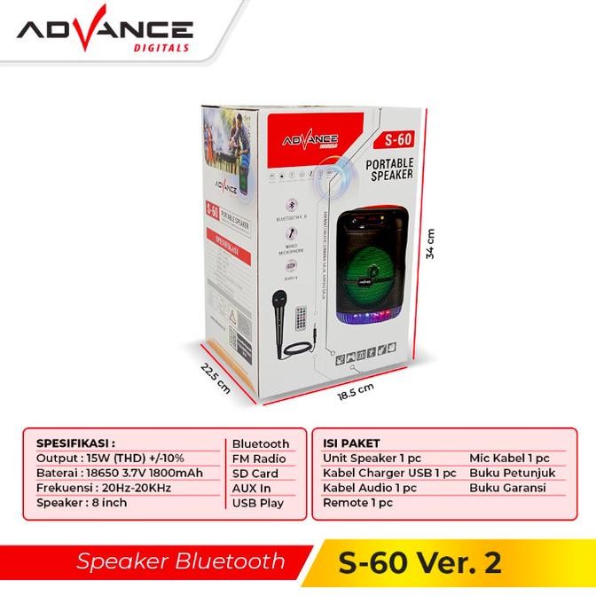 Advance Portable Speaker Bluetooth S60 / S-60