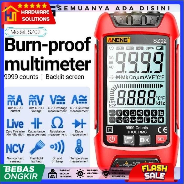 Aneng Digital Multimeter Multitester Voltage Tester Burn Proof - Sz02