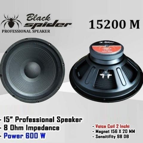 Speaker Black Spider 15" 15200MB 15200 M Original 15 inchi VC 2"inch 600W 8R Profesional Speaker Kom