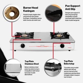 Kompor Gas Rinnai RI-602E (W) / Rinnai RI602E W / Rinnai RI 602 E W