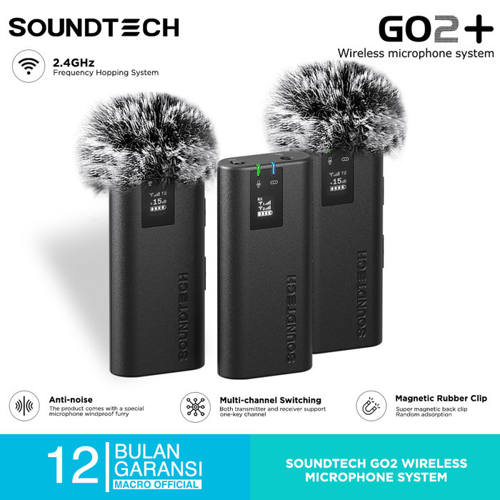 Soundtech Go2+ Wireless Microphone System 2.4Ghz Digital Display