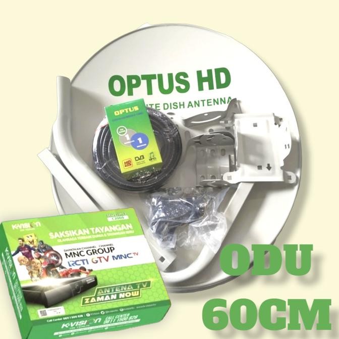 Parabola Antena ODU 60CM komplit plus Receiver KVISION C2000 BROMO - Optus 60cm