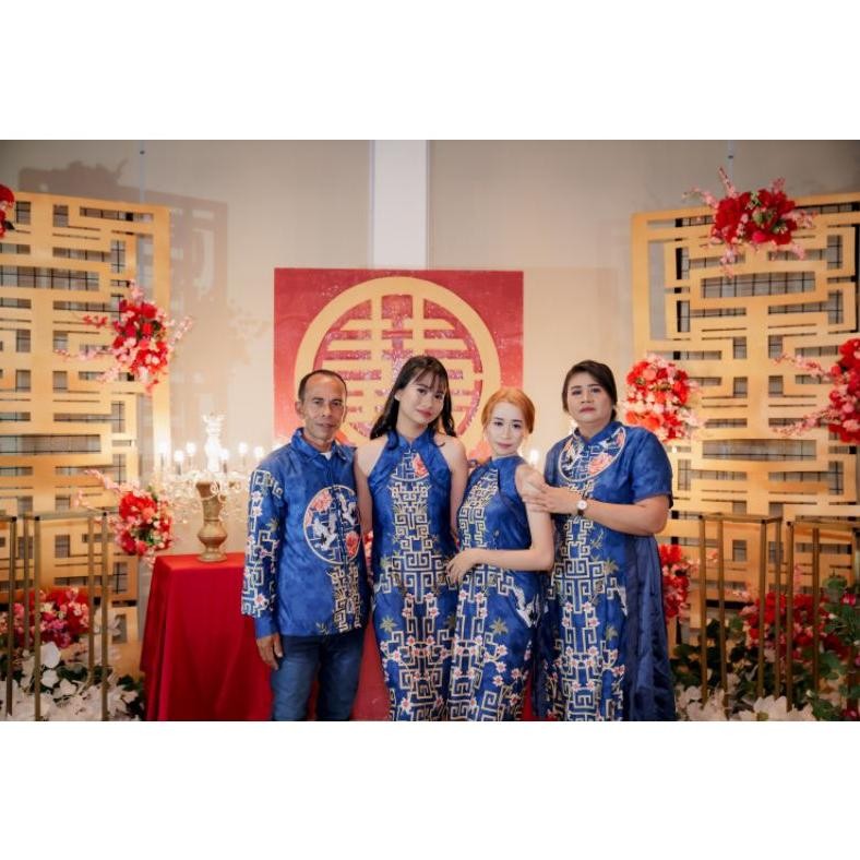 BVF BATIK COUPLE SET IMLEK/BAJU CHEONGSAM QIPAO LAMARAN SANGJIT PREMIUM EFREMI SATIN PRINTING