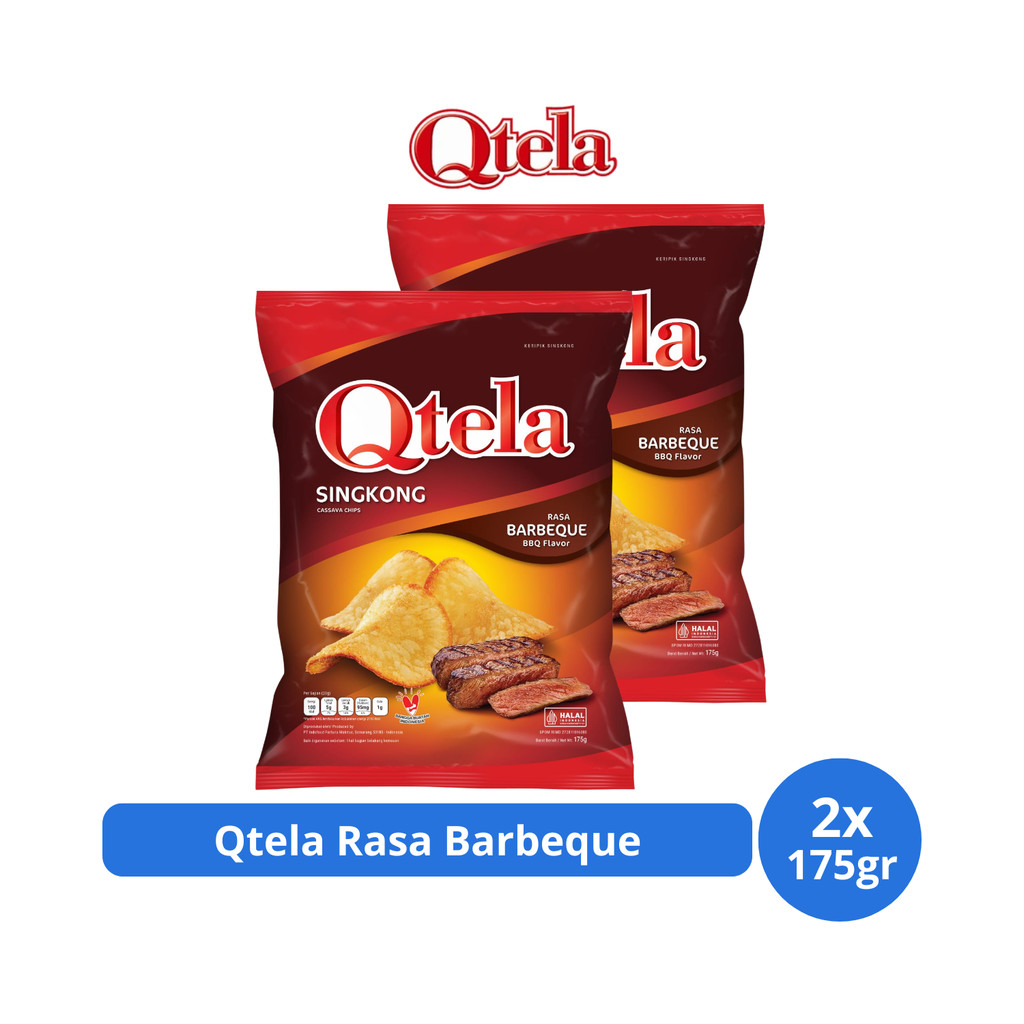 

Qtela Keripik Singkong Rasa Barbeque 175gr x 2 pcs