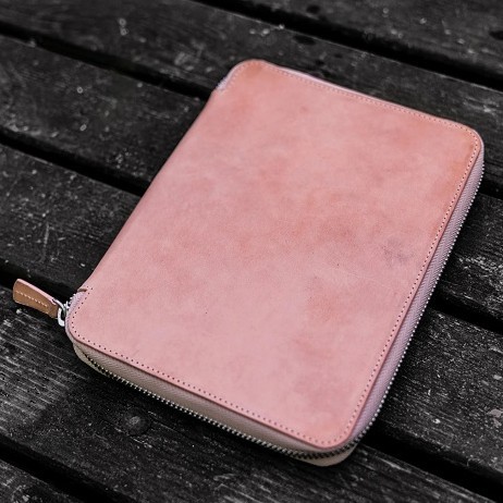 GALEN LEATHER Leather Zippered A5 Notebook Folio