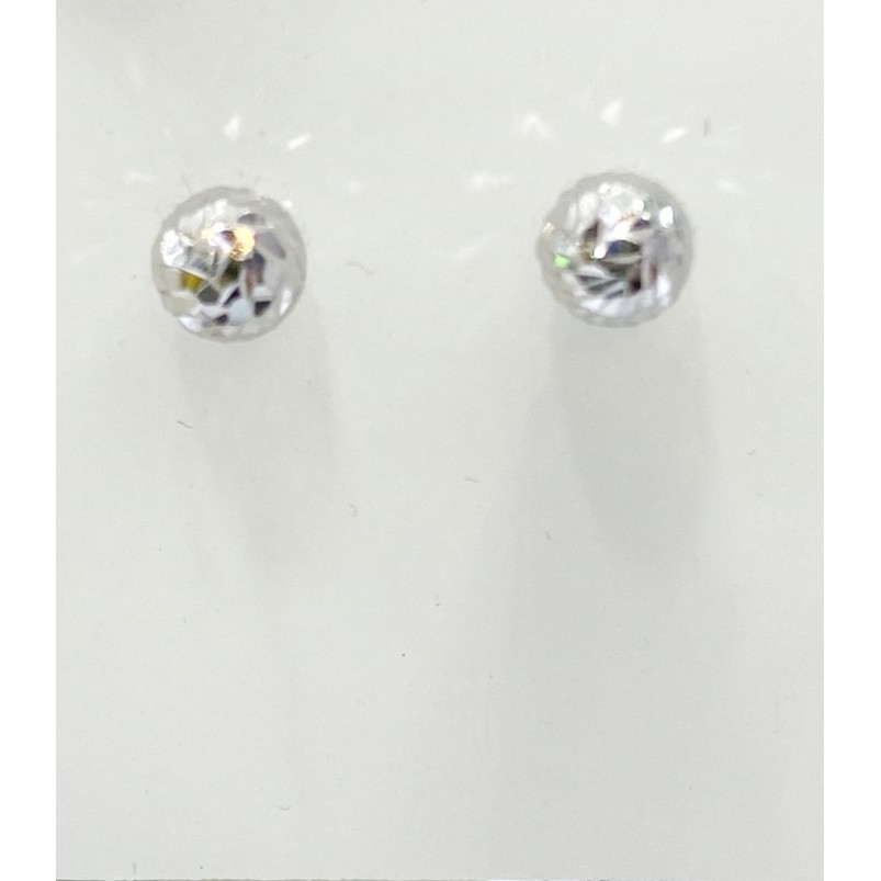 Ready Giwang emas putih tusuk 17k 750 bulat polos