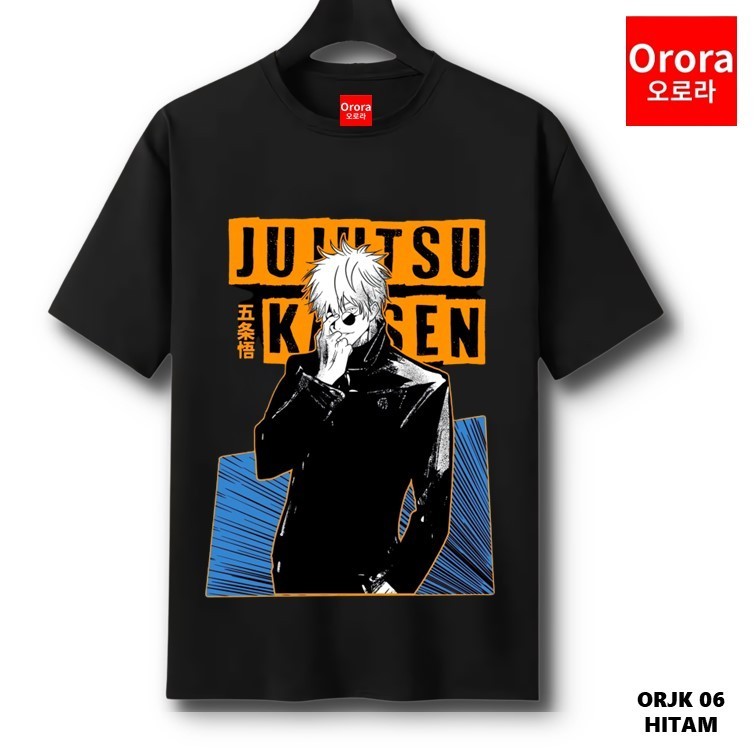 Orora Kaos Distro Premium Jujutsu Kaisen | Sukuna-Gojo Satoru - Baju Atasan Sablon Pria Wanita Warna