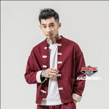 Cheongsam Pria Baju Kemeja Ip Man Ipman Wing Chun Mandarin Koko Muslim