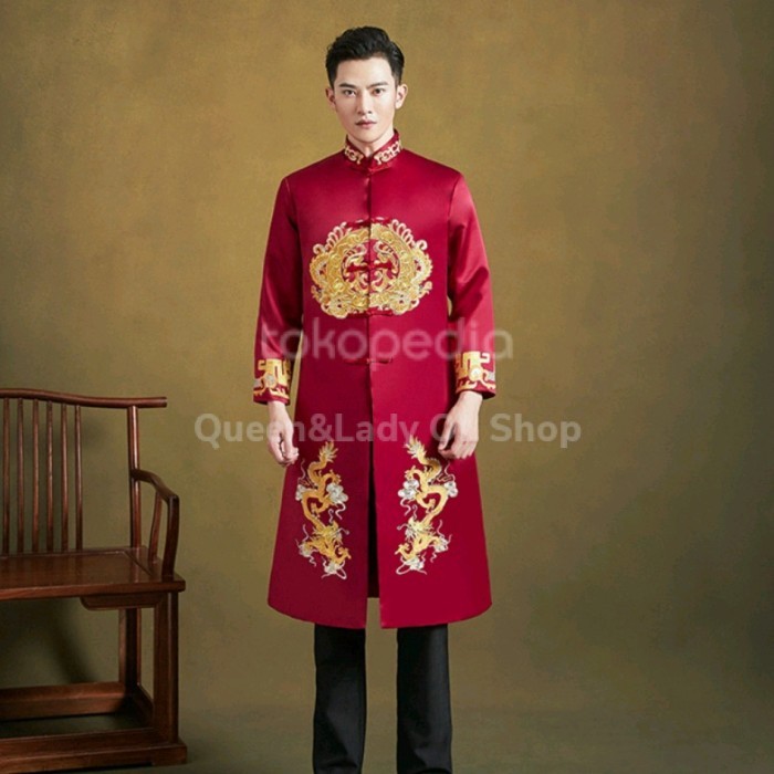 Atasan Cheongsam Mewah Qipao Pengantin Wedding Groom Sangjit Import