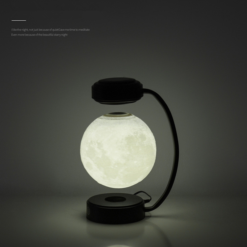 3D LED Moon Night Light Wireless Magnetic Levitating Rotating Floating Ball Lamp For School Office B