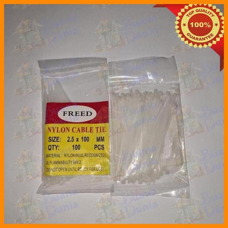 

(BUAN) CABLE TIES 10CM | KABEL TIES | KABEL TIS 100MM PUTIH (100 PCS)