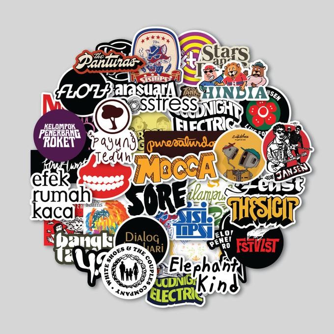 

Sale Sticker Pack Band Indie | Sticker Tumbler | Stiker Laptop Koper Helm