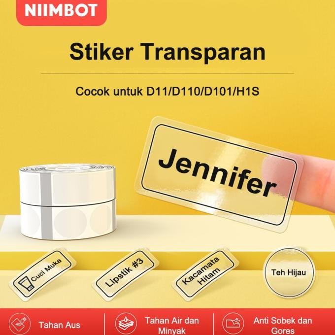 

Sale Kertas Label Termal Transparan Anti Air Anti Minyak Anti Robek Untuk Niimbot D11/D110/D101/H1S