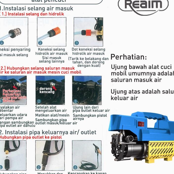 Reaim Alat Cuci Motor Mobil Jet Cleaner 200Bar Mein Cuci Mobil Mein Cuci Mobil Teanan Tinggi