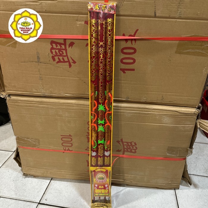Dupa Hio Naga Besar 80 Cm Merah Emas Isi 3 Batang