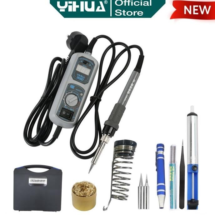 Spesial Yihua 908D Tool Set Solder Tangan Listrik Dan Tool Lain Box Excellent