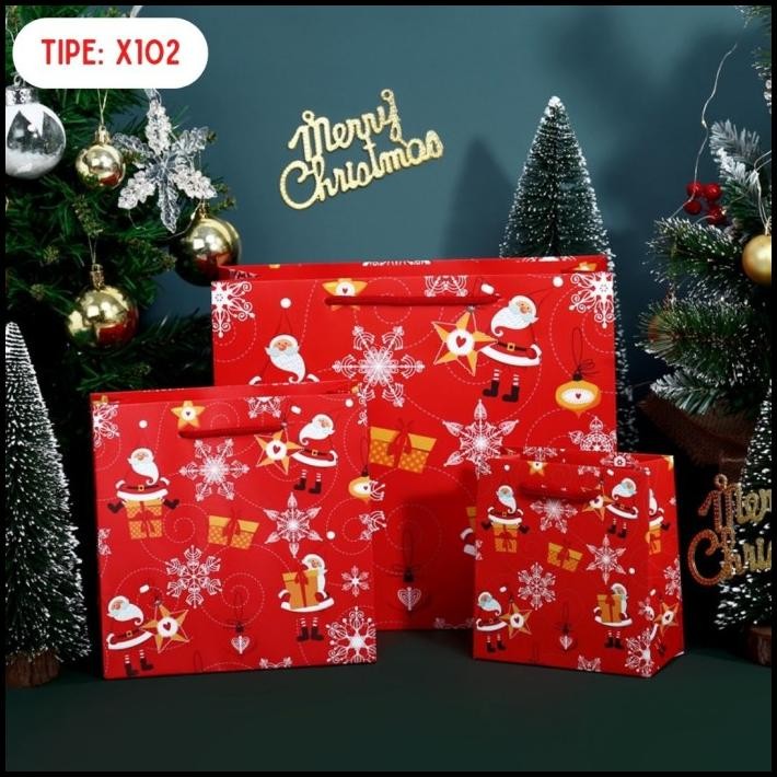 

Christmas Gift Bag Paper Bag Kado Natal Bahan Premium Tebal Kantung Ha