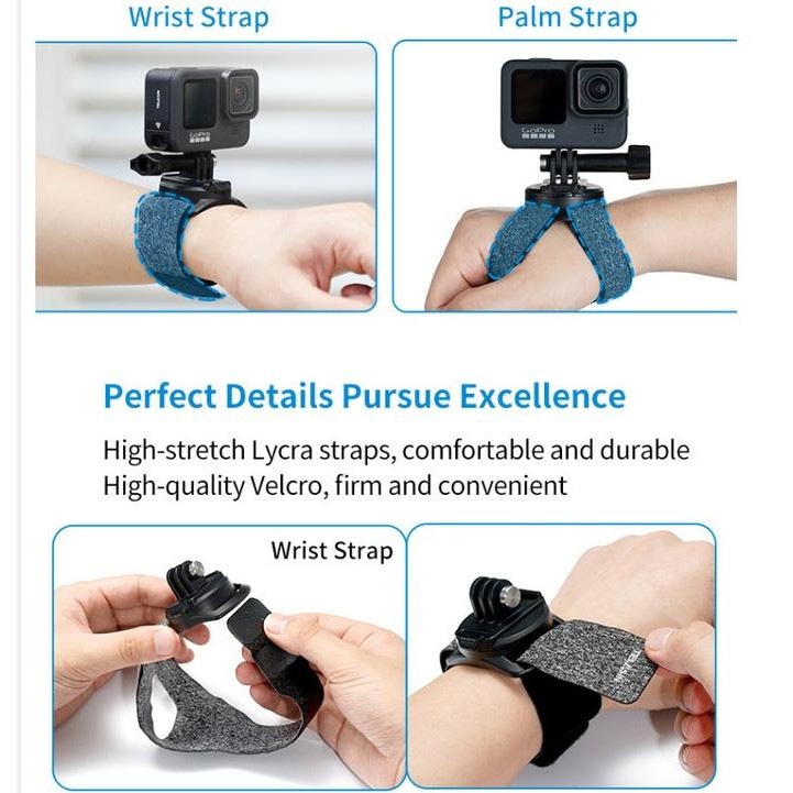 

Telesin Wrist And Palm Strap Mount 360 Rotary Gopro Hero 10/11 Act Cam Terlaris
