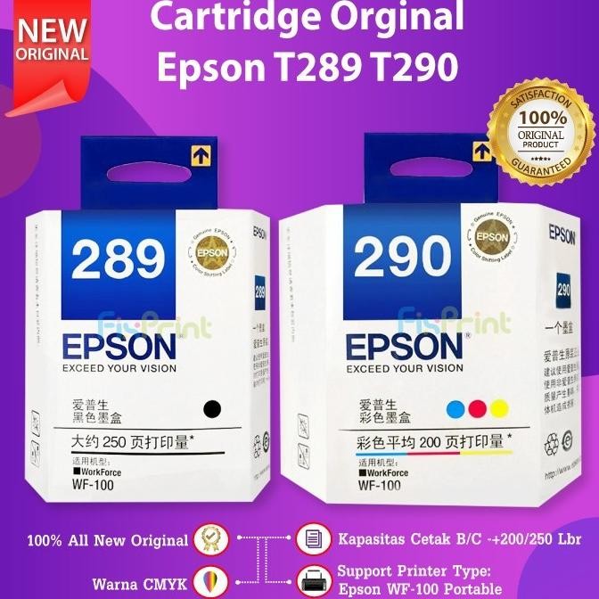 Cartridge Tinta Epson 289 T289 Black Printer Workforce WF100 WF-100