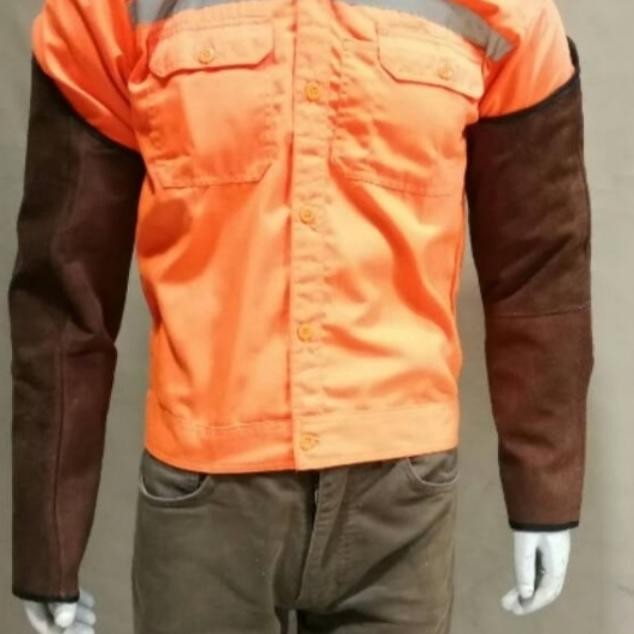 SET APRON SAFETY DADA LENGAN KULIT UNTUK LAS SET APRON LAS KULIT