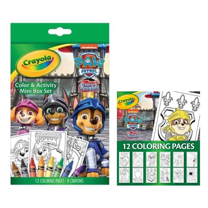 

Crayola Paw Patrol Rescue Knights Theme Color & Activity Mini Box Set - 12 Coloring Pages & 8 Crayons