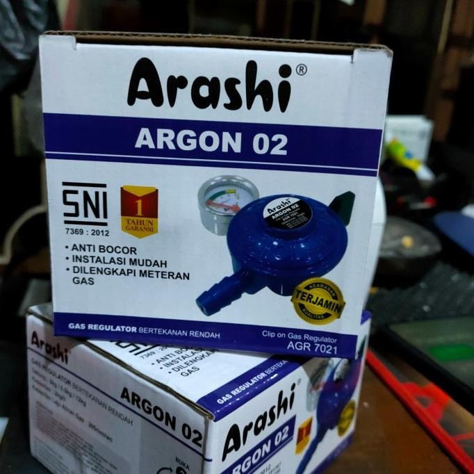 Regulator kompor gas elpiji 3kg/12kg anti bocor Arashi argon 02 SNI