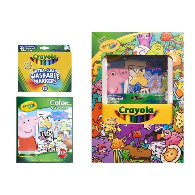 

Set Gift BoxCrayola Peppa Pig Color and Sticker Book with 12 Markers