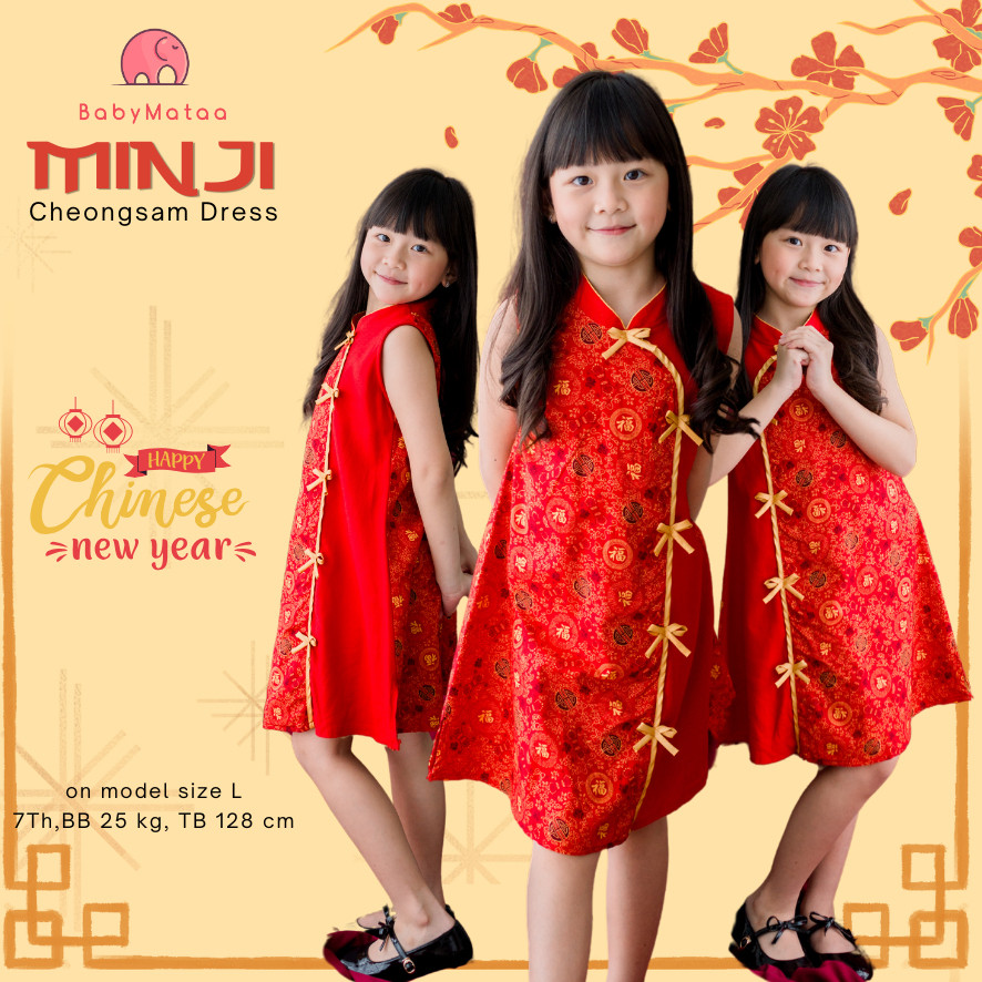 Xing Dreas Imleek Dress Gaun Anak Perempuan Bju Dreas Imlek Tutu Bahan Premium Buju China Anaj Gahun