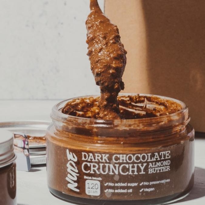 

siap kirim nude x andrea - dark chocolate crunchy almond butter 200g |gluten free