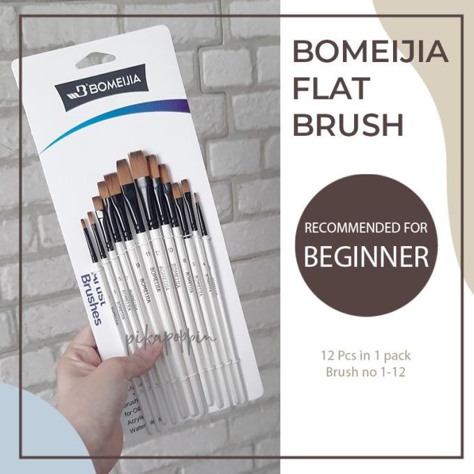 

Sale Bomeijia Artist Flat Brush 12Pcs