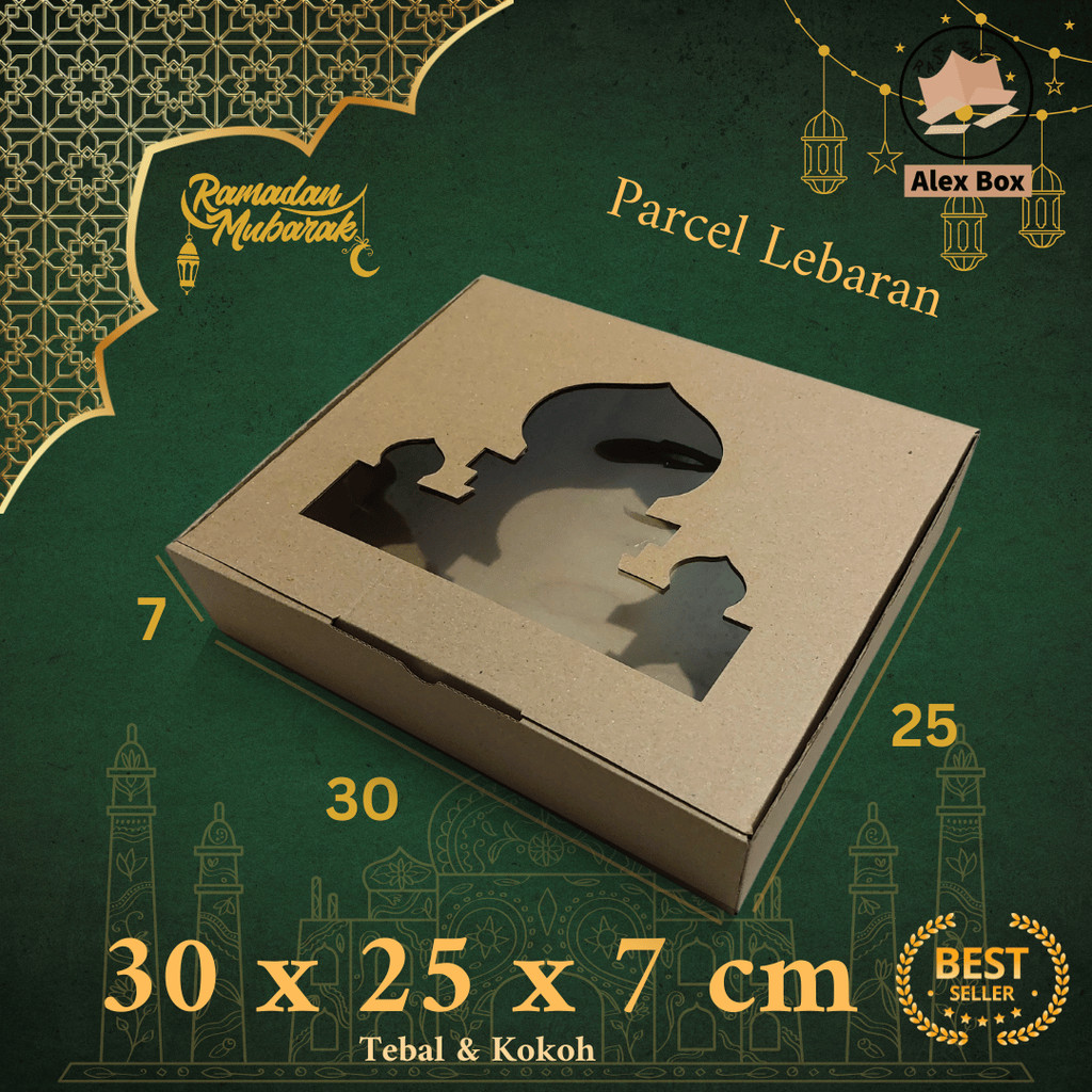 

Kardus Box Parcel Lebaran 30 x 25 x 7 cm | Model Mika | Idul Fitri, Hampers, Bingkisan, Hantaran, Kue, Diecut