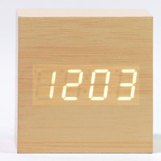 

Jam Digital Kayu Meja Led/ Jam Kayu Estetik + Suhu BS77