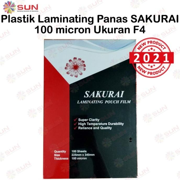 

Terlaris! Plastik Laminating Panas Sakurai F4 Isi 100 Lembar