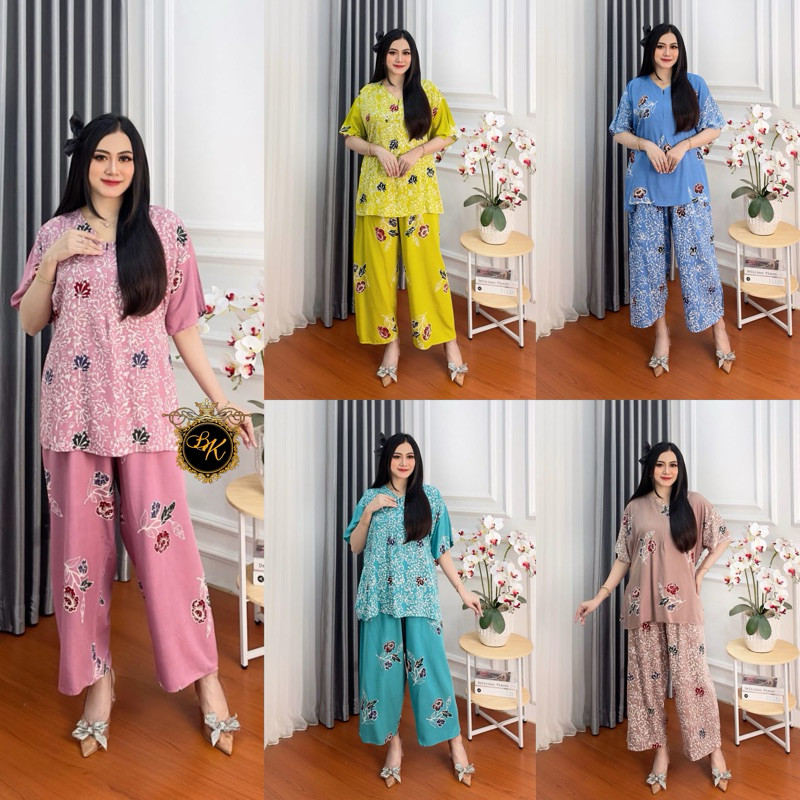 CUCI GUDANG  PROMO BAJU DASTER  Setelan Lengan Pendek Ld 140 Setelan Celana Panjang Arab Renda