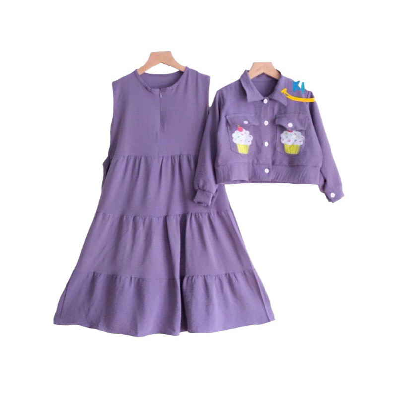 Set Baju Muslim Oneset Wanita Setcel Bocah Kondangan Fashion Bju Celana Rok 2In1 Tanggung Setelan An