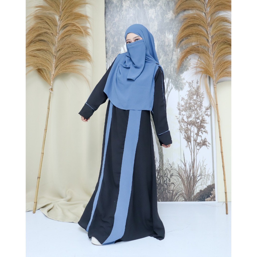 Baju Muslim Halus & Tebal Terbaru Gamis Nabila Free cadar + Hijab pashmina Oval Panjang 