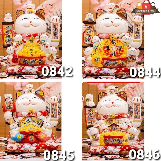 GFD Maneki Neko Tangan Goyang Pajangan Kucing Hoki Besar Jumbo Patung Kado