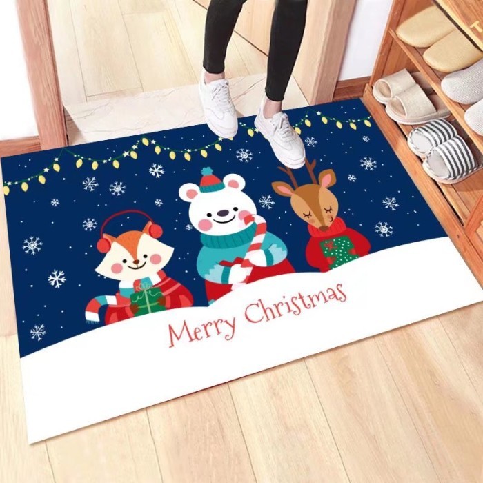 Keset Kaki Diatomite Anti Slip Kamar Mandi Model Natal Bagus Premium