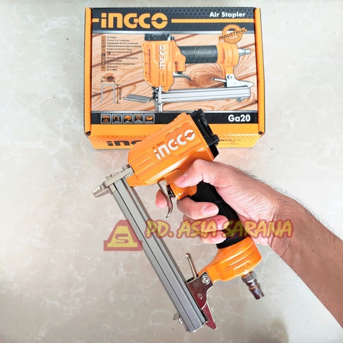 

Air Stapler 6-13mm Nailer Gun INGCO APS06131-3 Staples Paku Tembak Angin Crown GA20