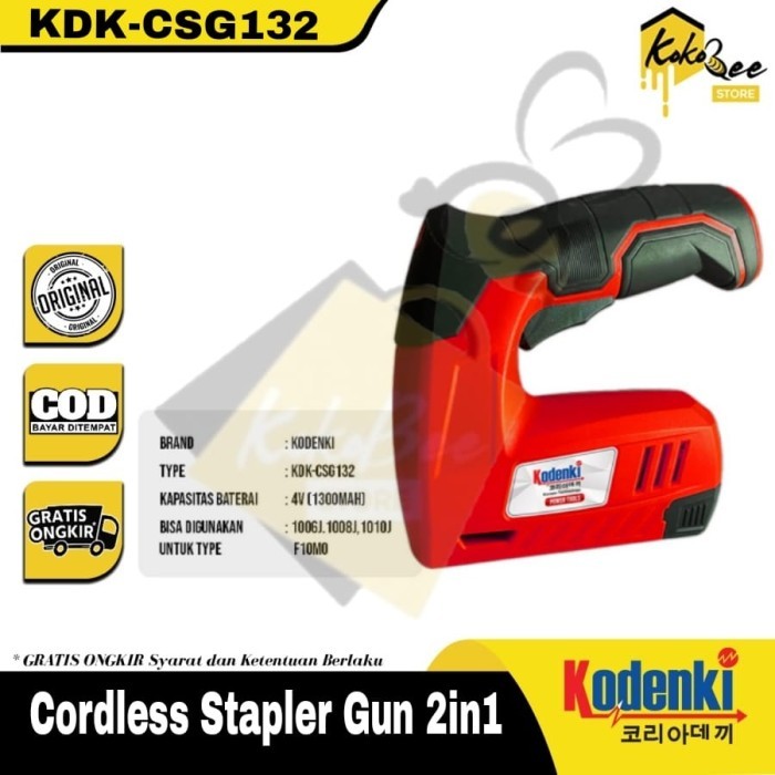 

Kodenki mesin paku staples tembak 2in1 baterai cordless stapler gun