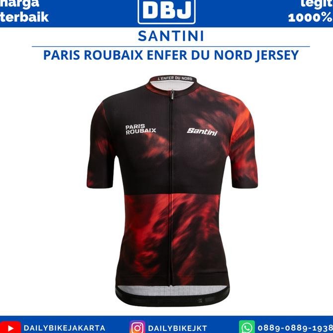 Produk Baru JERSEY SEPEDA ROADBIKE SANTINI PARIS ROUBAIX ENFER DU NORD TECH TSHIRT