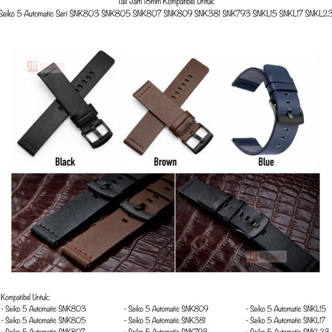 SALE MODERN LEATHER STRAP 18MM UNTUK SEIKO 5 SNK803 SNK805 SNK807 SNK809